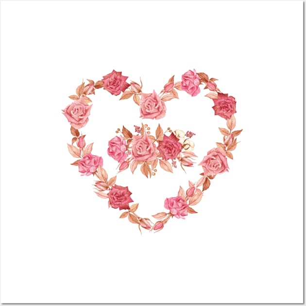 Roses heart Wall Art by Flowersforbear